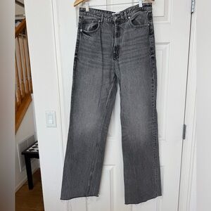 Zara Gray High Waist Denim Jeans